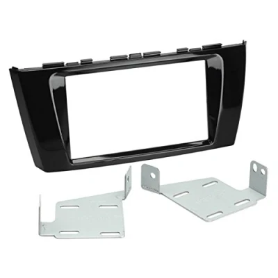Abbildung von 2 DIN Radioeinbauset Blende Radioanschlusskabel Antennenadapter Komplettset für Mitsubishi Mirage + Space Star ab 02/2013 Klavierlack schwarz