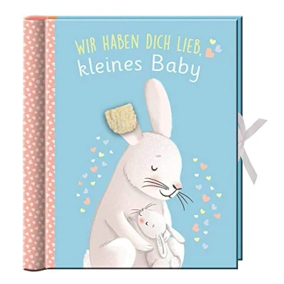 Abbildung von Wir haben dich lieb, kleines Baby: Erinnerungsalbum, Baby Album für Junge oder Mädchen, mit vielen Einstecktaschen und Extras