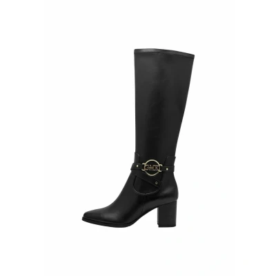Abbildung von MARCO TOZZI by Guido Maria Kretschmer Damen Hohe Stiefel mit Absatz aus Kunstleder Reißverschluss, Schwarz (Black), 37 EU