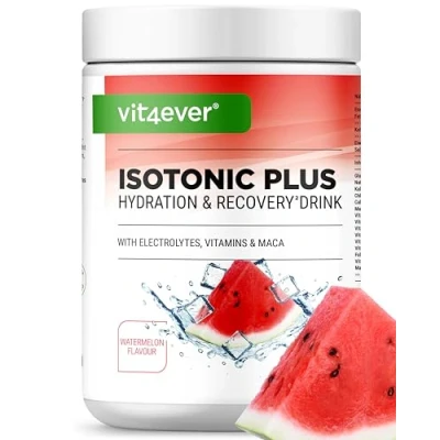 Abbildung von Isotonic Plus Drink 1050g Isotonisches Getränkepulver mit Kohlenydraten, Elektrolyten, Vitaminen und Maca Hydration &amp; Recovery Formel (Wassermelone)