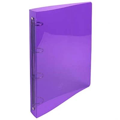 Abbildung von Exacompta 51298E Ringbuch Crystal aus PP (mit 4 Ringen, Rücken 40 mm, 32 x 26,8 cm, robust) 1 Stück farbig sortiert
