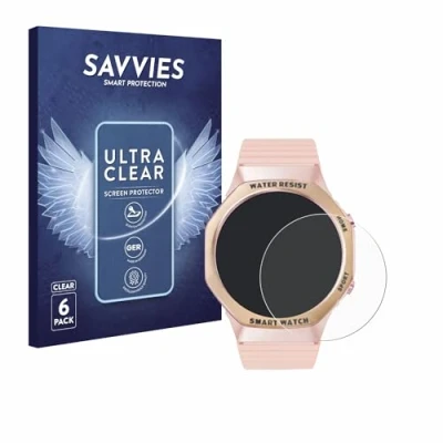 Abbildung von Savvies 6 Stück Schutzfolie für Mutoy Smartwatch 1.32&quot; (rund) Displayschutz Folie Ultra Transparent