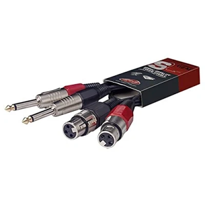 Abbildung von Stagg 25018330 Twin Kabel (60 cm, Stecker auf XLR Buchse)