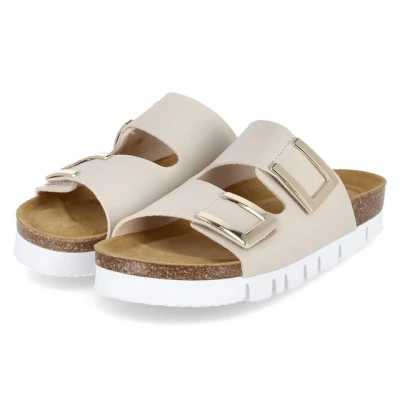 Abbildung von Beliana Pantolette flach, Damen, Größe: 39, Beige Schuhe