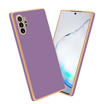 Abbildung von Cadorabo Hülle kompatibel mit Samsung Galaxy Note 10 Plus Schutzhülle TPU Silikon Case Liquid Design Kameraschutz Slim Kratzfest Gummi Rundumschutz für in Lila