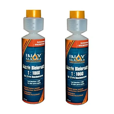 Abbildung von INOX® Benzin Blei Ersatz 1:1000, 2 x 250 ml Kraftstoffadditiv für ältere Benzinmotoren gegen Leistungsabfall und Motorschäden