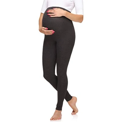 Abbildung von Merry Style Damen Lange Umstandsleggings aus Viskose MS10 297 (Dunkelmelange, M)
