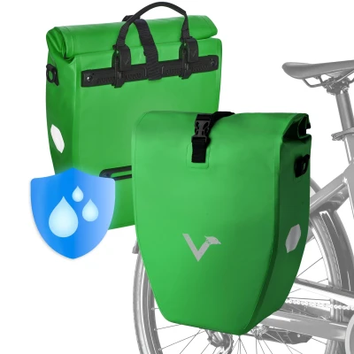 Abbildung von Fahrradtasche 2er Set Gepäckträgertasche wasserdicht &amp; reflektierend 20L Basic