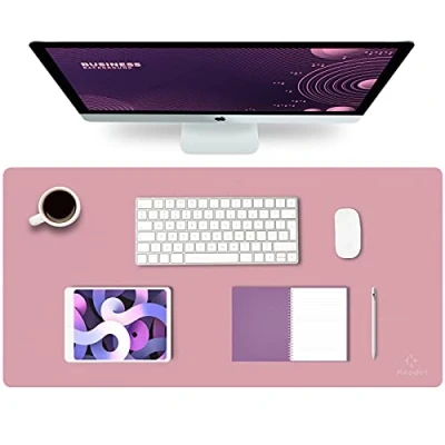 Abbildung von K KNODEL Tischunterlage, Schreibtischunterlage, 80 x 40cm PVC Laptop wasserdichte Schreibunterlage für Büro oder Heimbereich, doppelseitig (Purpur/Rosa)