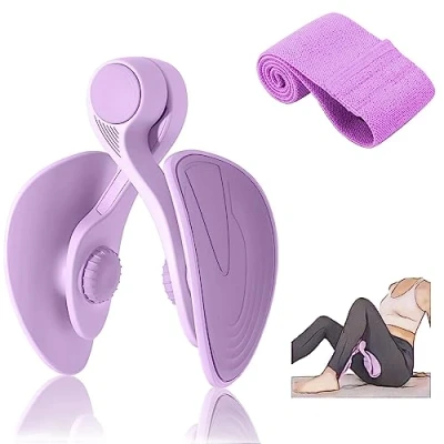 Abbildung von Oberschenkeltrainer 35lb Beckenboden Trainer Damen für Frau Beinpresse Po Zuhause MäNner Trainingsgerät FitnessgeräTe SportgeräTe Beckenbodenmuskeltrainer GesäßTrainer (Lila)