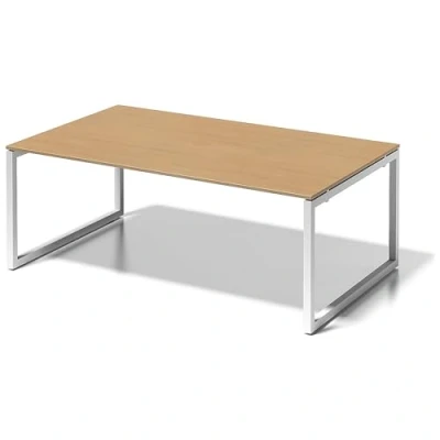 Abbildung von BISLEY Cito Chefarbeitsplatz/Konferenztisch, 740 mm höhenfixes O Gestell, Metall, Bc396 Dekor Buche, Gestell Verkehrsweiß, 120 x 200 85 cm