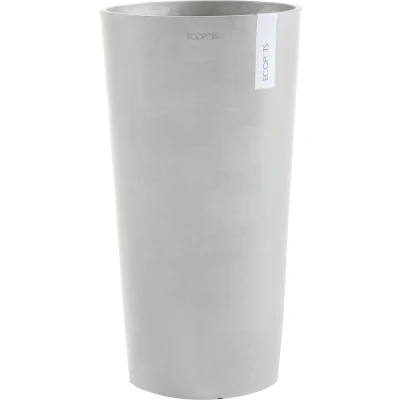 Abbildung von Ecopots Amsterdam hoch 76 cm(H) weiß grau Pflanze/Blumentopf