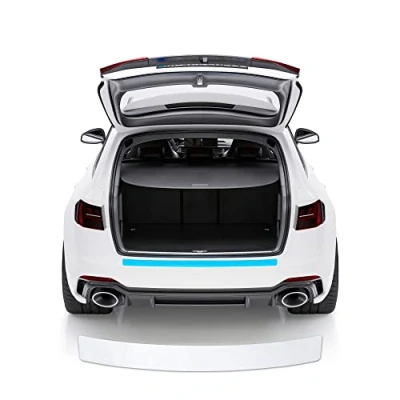 Abbildung von Blackshell® Basic Ladekantenschutz Folie kompatibel mit VW ID. Buzz Bj. ab 2022 Transparent passgenauer Stoßstangenschutz inkl. Profi Rakel für