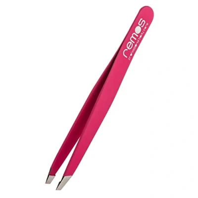 Abbildung von REMOS Profi Pinzette mit extra feinen Spitzen zum Zupfen der Augenbrauen fuchsia