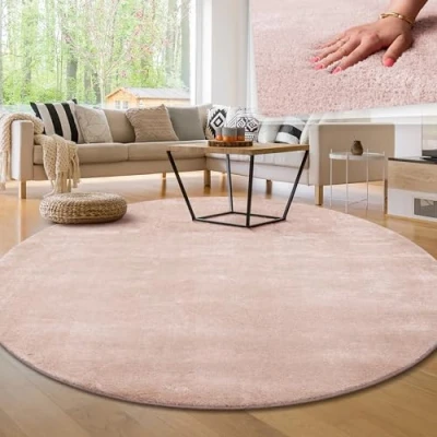 Abbildung von Paco Home Moderner Kuscheliger Wohnzimmer Teppich Kurzflor waschbar flauschig Weich Einfarbig Felloptik zeitlos stilvoll rutschfest pflegeleicht, Grösse:80x300 cm, Farbe:Schwarz
