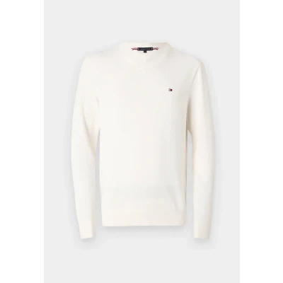 Abbildung von Tommy Hilfiger Essential V NECK Strickpullover, Herren, Größe: XS, Ivory petal