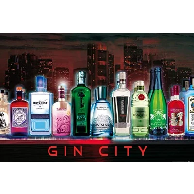Abbildung von 1art1 Bars XXL Poster Gin City Plakat Bild 120x80 cm