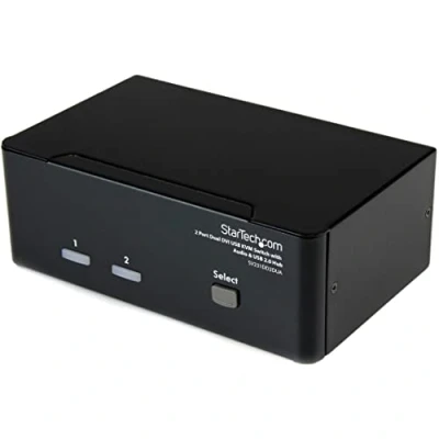 Abbildung von StarTech.com 2 Port DVI USB KVM Switch mit Audio und 2.0 Hub fach Dual I Umschalter