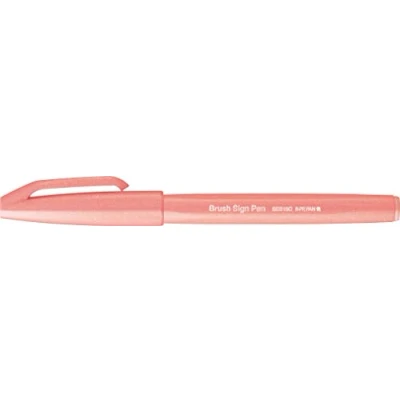 Abbildung von Pentel SES15C F2X Brush Sign Pen koralle orange, Faserschreiber, pinselähnliche Spitze, 10 Stück