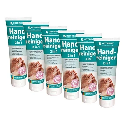 Abbildung von 6 St. HOTREGA Handreiniger, Handwaschpaste, Handseife 2in1 250 ml Tube Hand Reinigung + Pflege