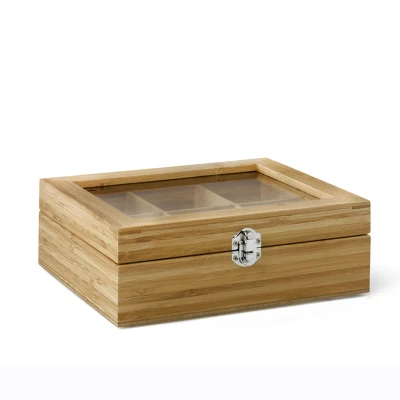Abbildung von Bredemeijer kleine helle Teebeutel Kiste mit 6 Fächer und Sichtfenster ca. 20 cm lang