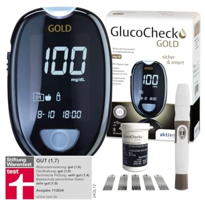 Abbildung von Gluco Check Gold Blutzuckermessgerät Set mg/dl