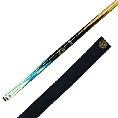 Abbildung von BCE Unisex Adult 2 Piece Ash Shockwave Classic Case 145cm with 9.5mm Tip Snooker English Pool Cue, Black Butt/Natural Wood Shaft,