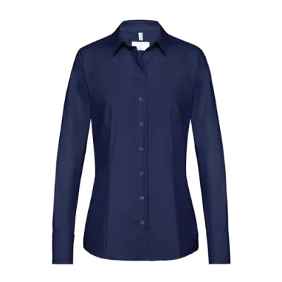 Abbildung von Greiff Größe 46 Corporate Wear Basic Damen Bluse Langarm Regular Fit Marine Blau Modell 6522