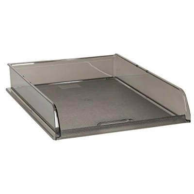 Abbildung von Exacompta 10027D 6er Pack Premium Briefablage aus Kunststoff DIN B4. Ideale Briefkörbe für Ihre Organisation. Robuste und stapelbare Ablagekörbe Blauer Engel grau transparent