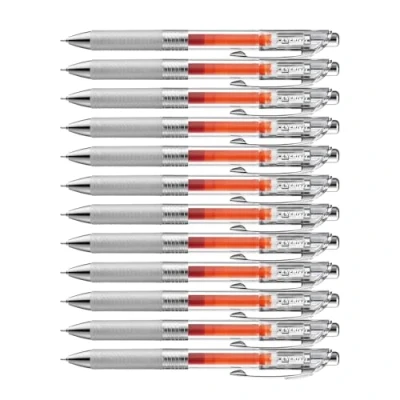 Abbildung von Pentel Energel Pure BLN75TL fx Gel Tintenroller, Orange, 0, 25 mm Strichstärke, Nadelspitze, Druckmechanik, nachfüllbar