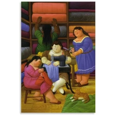 Abbildung von SDDLW1990 Leinwand Druck Poster Fernando Botero Das Designer für Familiendekor Wandkunst Kunstwerk Malerei Kunstdrucke Bild 15.7&quot;x23.6&quot;(40x60cm) Kein Rahmen