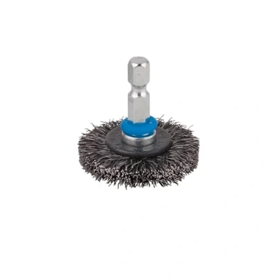Abbildung von wolfcraft Stahldraht Scheibenbürste ø38x8 mm I 2709000 Sechskant Schaft SW 6,35 Ideal zum Entrosten und Reinigen