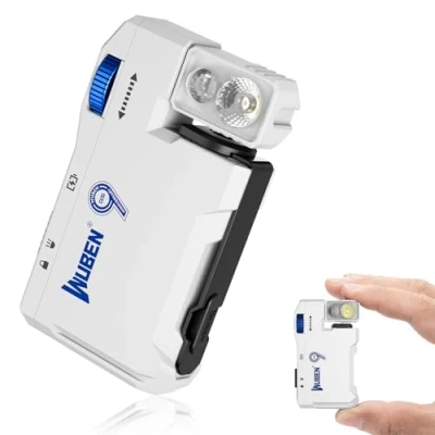 Abbildung von WUBEN G5 Mini LED Taschenlampe Schlüsselanhänger 400 Lumen mit RGB Licht, 6 Modi EDC Aufladbar, IP68 Wasserdichte Flashlight Torch für Camping, Wandern, Outdoor, Notfäll (Weiß)