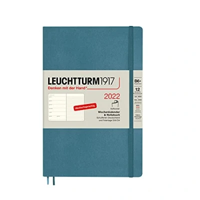Abbildung von LEUCHTTURM1917 363575 Wochenkalender &amp; Notizbuch 2022 Softcover Paperback (B6+), 12 Monate, Stone Blue, Deutsch