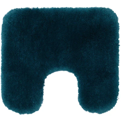 Abbildung von Gözze Deluxe Badteppich Mit Ausschnitt und extra hohem Flor, 100% Polyester (Mikrofaser), Antirutschbeschichtung, 50 x 45 cm Lagune