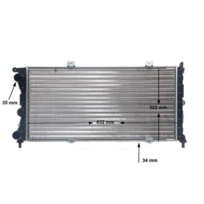 Abbildung von MAHLE ORIGINAL CR 489 000S Kühler, Motorkühlung für Fahrzeuge ohne Klimaanlage 630mm 304mm 34mm Schaltgetriebe Kühlrippen mechanisch gefügt