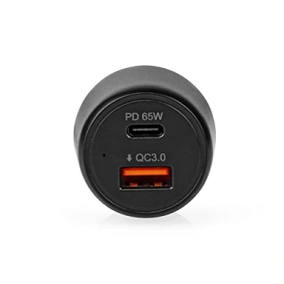 Abbildung von Auto Ladegerät 65 W 2.0/3.0/3.25 A Anzahl der Ausgänge: 2 Port Type: USB A/USB C Automatische Spannungswahl