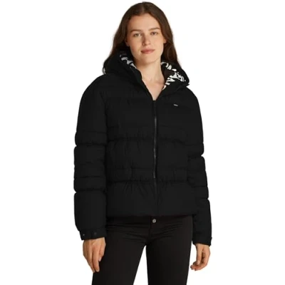 Abbildung von Tommy Jeans Quilt Rouch TAPE Jacket Winterjacke, Damen, Größe: Large, Black