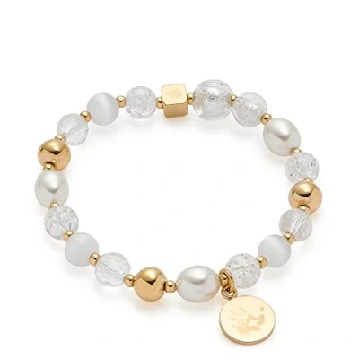 Abbildung von LEONARDO Edelstahlarmband gold Hope, 018113, mit Cat&#039;s Eye, Glasperle, Perle (imitiert)