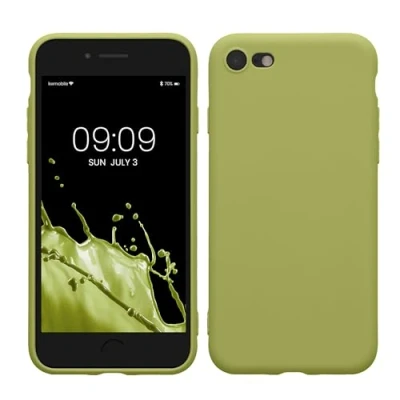 Abbildung von kwmobile Handyhülle kompatibel mit Apple iPhone SE (2022) / (2020) 8 7 Hülle Handy Case aus weichem Silikon in Porzellan Grün