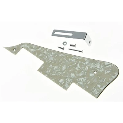 Abbildung von KAISH Aged Pearl LP Gitarren Pickguard mit Chrom Halterung für Epiphone Les Paul