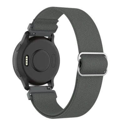 Abbildung von MoKo Uhrenarmbänder Kompatibel mit Garmin Venu 2S/Venu 3S/Vivoactive 4S/Vivomove 3S/Forerunner 255S/255S Music/265S, Dehnbar Nylon Armband, 18mm Elastisches Verstellbares Ersatzarmband, Grau