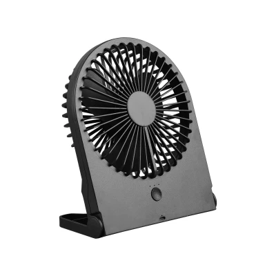 Abbildung von Reality Leuchten Tisch Ventilator Breezy R044 02, Kunststoff Schwarz matt, 2 Watt, Akku Betrieb, USB C, 3 Stufen