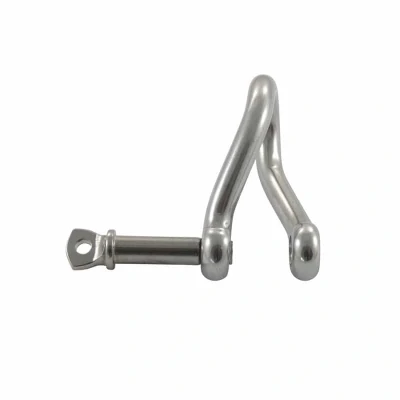 Abbildung von Rundschäkel 90 gedreht mit unverlierbarem Bolzen 8 mm Edelstahl 316 (A4)