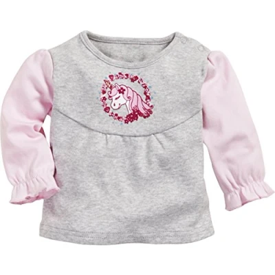 Abbildung von Schnizler Baby Mädchen Sweat Shirt Interlock Einhorn Langarmshirt, Grau (Grau/Melange 37), 56