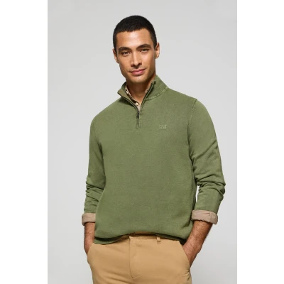 Abbildung von Polo Club Herren Jersey Verde Claro De Media Cremallera Garment Dye Con Logo Bordado L