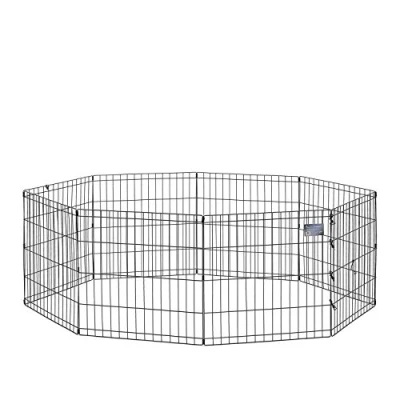 Abbildung von MidWest Homes for Pets 550 24 Laufstall und Spielgehege für Hunde, mit Tür, 61 x cm, schwarze E Beschichtung