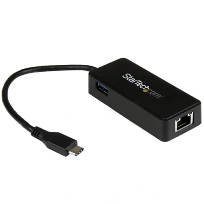 Abbildung von StarTech.com USB C auf Gigabit Network Adapter mit extra Port Thunderbolt 3 kompatibel Schwarz