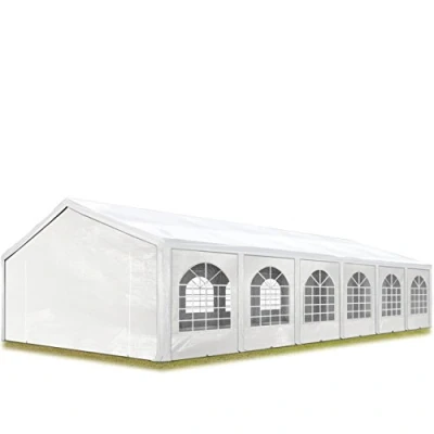 Abbildung von TOOLPORT Hochwertiges Partyzelt 5x12 m Pavillon Zelt PE Plane 450 N Gartenzelt Festzelt Wasserdicht weiß