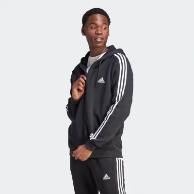 Abbildung von adidas Sportswear Essentials 3STRIPES Sweatjacke, Herren, Größe: XS, Black